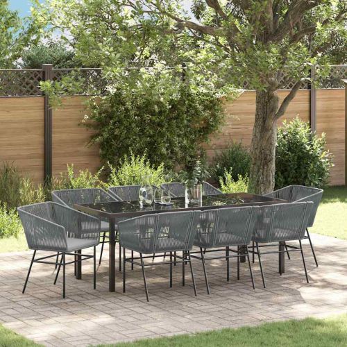 Комплект за хранене в градината с възглавница 9 pcs Сив