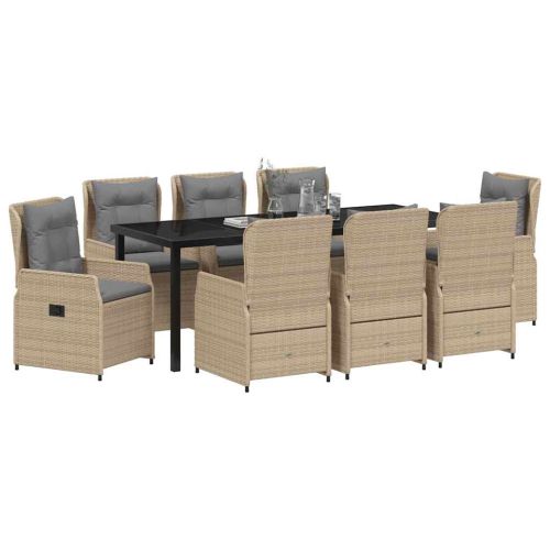 Комплект за хранене в градината 9 pcs Бежов и Светло Сив