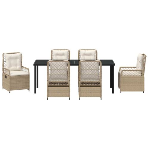 Комплект за хранене в градината 7 pcs Бежов и кремаво бял