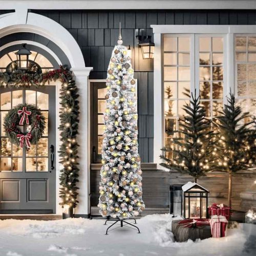 С изкуствено коледно дърво с 300 LED светодиода Зелен 210 cm