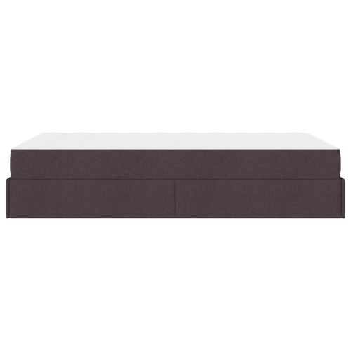 Рамка за легло с матрак с матрак 2 pcs Кафеникаво текстил