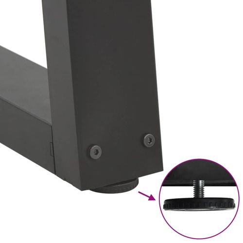 Крака за трапезна маса, V-образни, 2 бр., антрацит, 50x(72-73,3) см, стомана