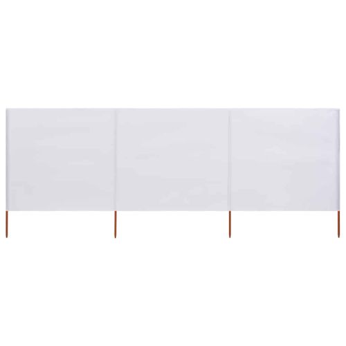 Параван против вятър от 3 панела текстил 400x80 см пясъчнобял