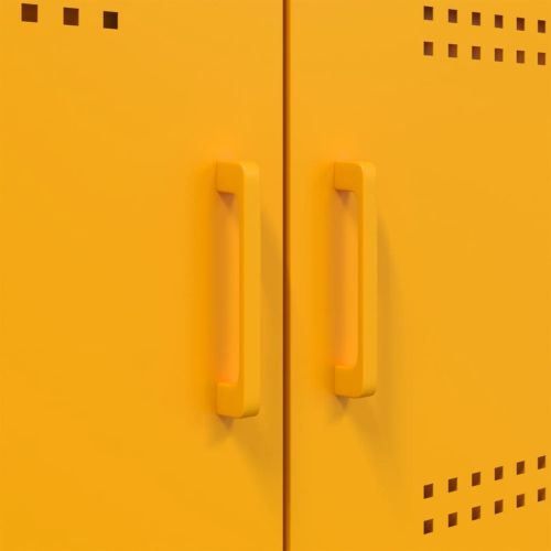 Бюфет, горчица жълто, 100,5x39x79 см, стомана