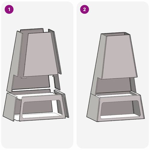 Огнище Черно 60 x 35 x 100 см Стомана