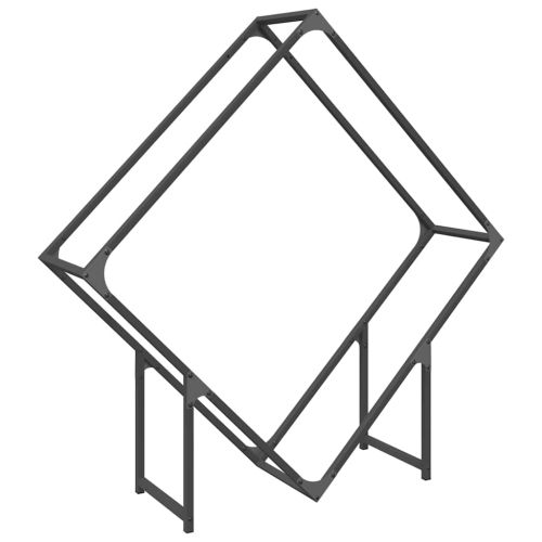 Стойка за дърва за огрев черна 100x25x100 cm