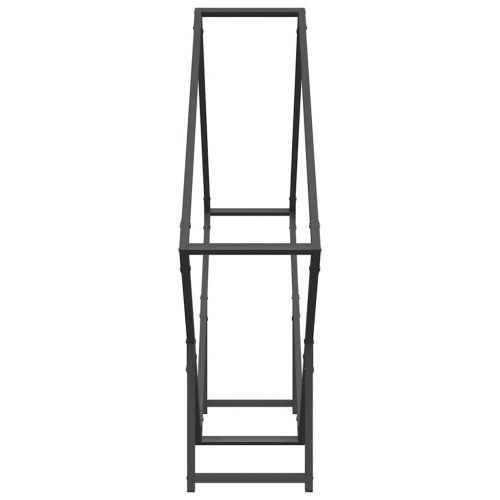 Стойка за дърва за огрев черна 100x25x100 cm