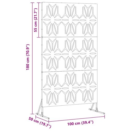 Екран за уединение Сив 100 x 50 x 180 см Стомана