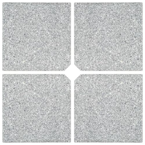 Тежести за стойка за чадър 4 бр сиви гранит квадратни 100 кг