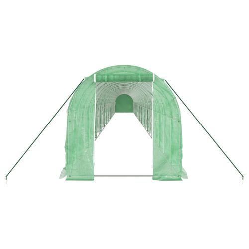 Оранжерия със стоманена рамка зелена 48 м² 24x2x2 м