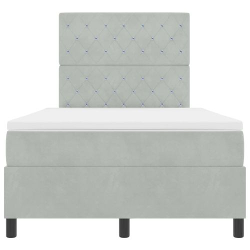 Легло с пружинирана основа Светлосиво 120 x 190 cm текстил