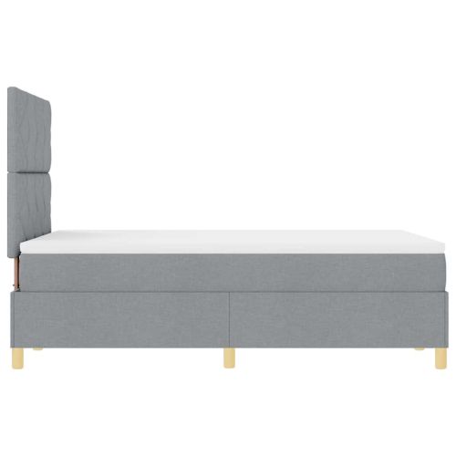 LED кутия за пружини с легло Светлосиво 120 x 190 cm текстил