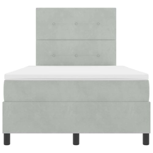 LED кутия за пружини с легло Светлосиво 120 x 190 cm текстил