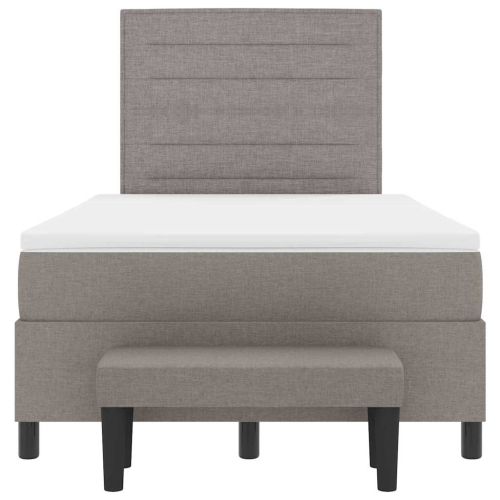 Легло с пружинирана основа с матрак Таупе 120 x 190 cm текстил