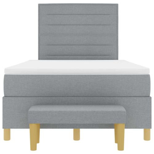 Легло с пружинирана основа Светлосиво 120 x 190 cm текстил