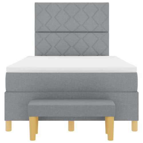 Легло с пружинирана основа Светлосиво 120 x 190 cm текстил