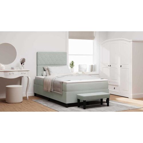 Легло с пружинирана основа Светлосиво 120 x 190 cm Кадифе