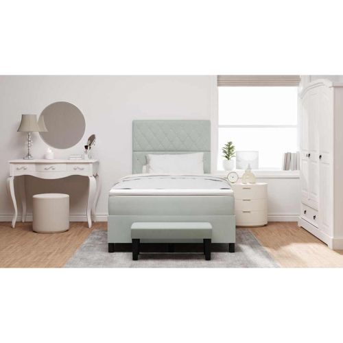 Легло с пружинирана основа Светлосиво 120 x 190 cm Кадифе