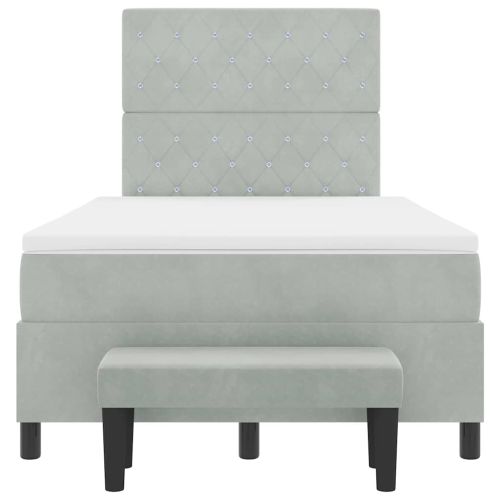 Легло с пружинирана основа Светлосиво 120 x 190 cm Кадифе