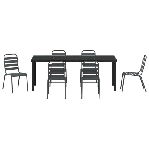 Комплект за хранене в градината 7 pcs Антрацит