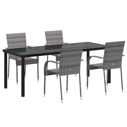 Комплект за хранене в градината 5 pcs Сив