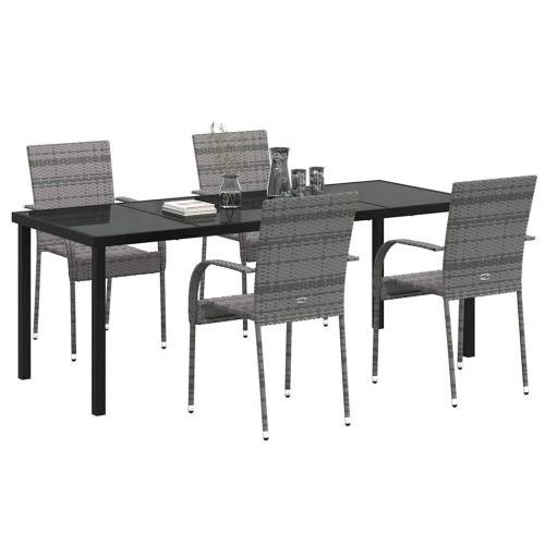 Комплект за хранене в градината 5 pcs Сив