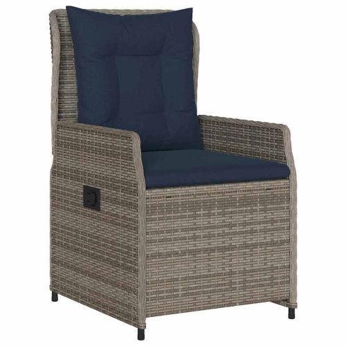 Комплект за хранене в градината 7 pcs Сив Полиратан