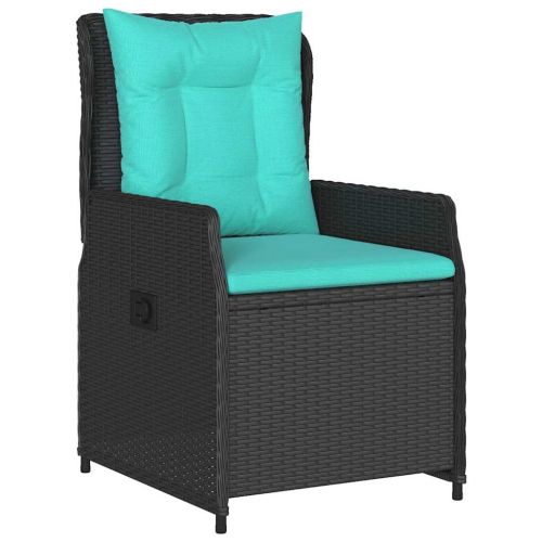 Комплект за хранене в градината 7 pcs Черно Полиратан