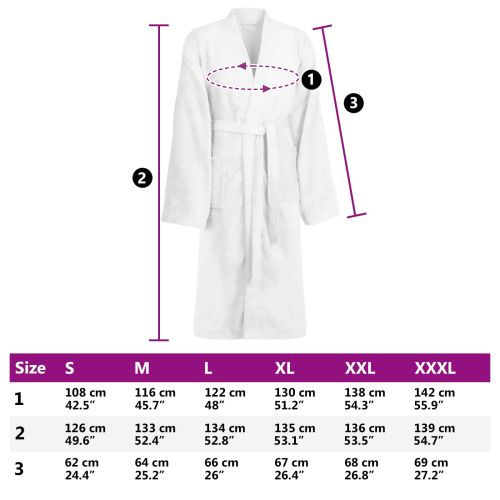 Халат за баня KINN Бяло M Памук