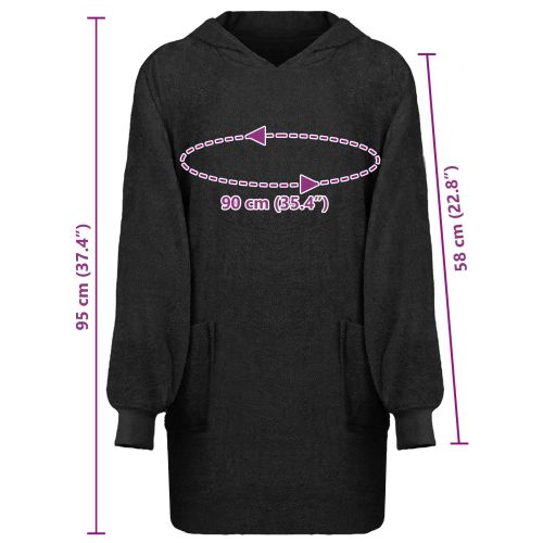 Одеяло с качулка KINN Черно L Памук