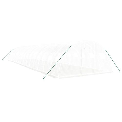 Оранжерия със стоманена рамка бяла 64 м² 16x4x2 м