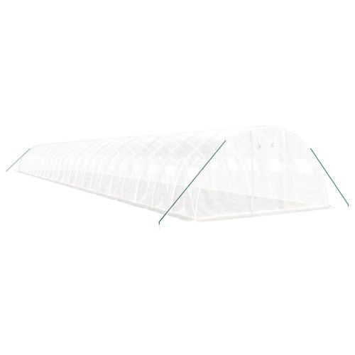 Оранжерия със стоманена рамка бяла 96 м² 24x4x2 м