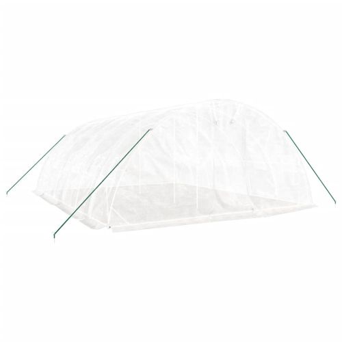 Оранжерия със стоманена рамка бяла 30 м² 6x5x2,3 м