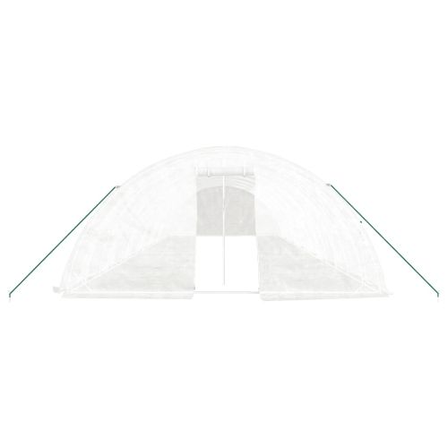 Оранжерия със стоманена рамка бяла 70 м² 14x5x2,3 м