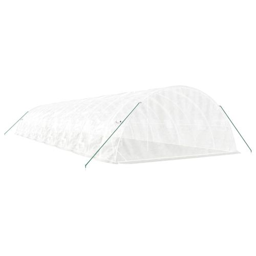 Оранжерия със стоманена рамка бяла 80 м² 16x5x2,3 м