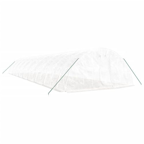 Оранжерия със стоманена рамка бяла 90 м² 18x5x2,3 м