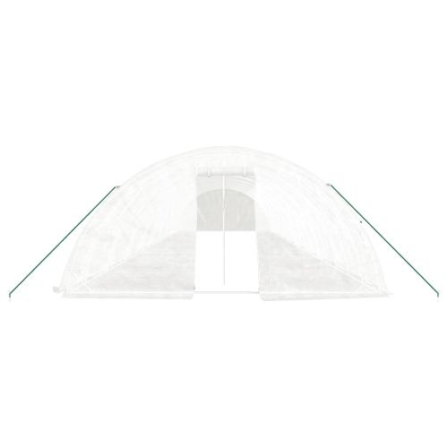 Оранжерия със стоманена рамка бяла 90 м² 18x5x2,3 м
