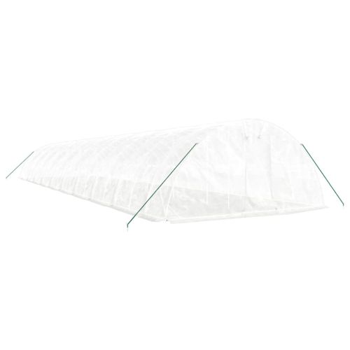 Оранжерия със стоманена рамка бяла 100 м² 20x5x2,3 м