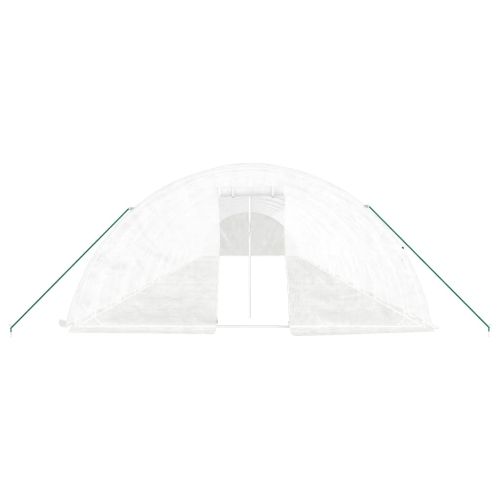Оранжерия със стоманена рамка бяла 100 м² 20x5x2,3 м