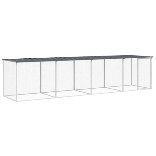 Клетка за пилета с покрив антрацит 403x98x90 см стомана