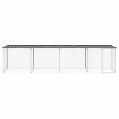 Клетка за пилета с покрив антрацит 403x98x90 см стомана
