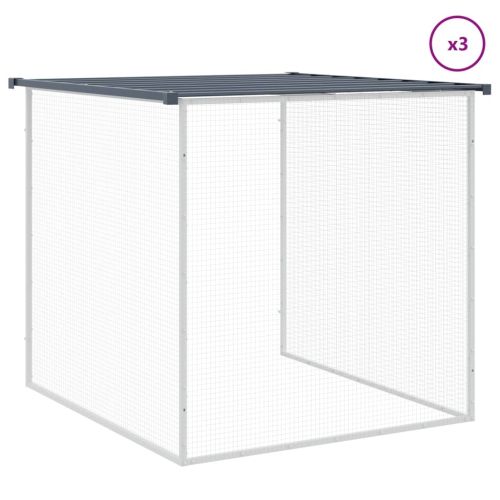 Клетка за пилета с покрив антрацит 403x98x90 см стомана