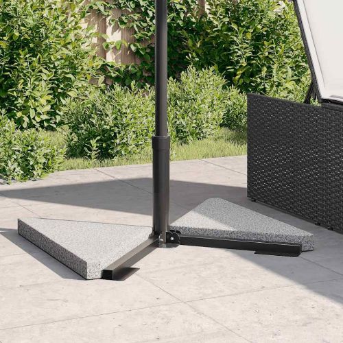 Тежестни дискове за чадър, 2 бр., сив гранит, триъгълни, 14 кг