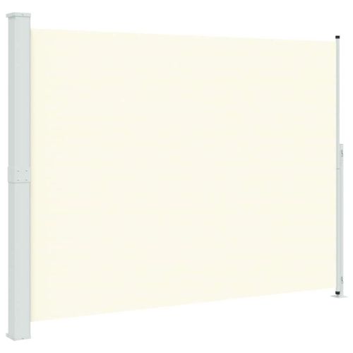 Прибираща се дворна странична тента, 220x300 см, кремава