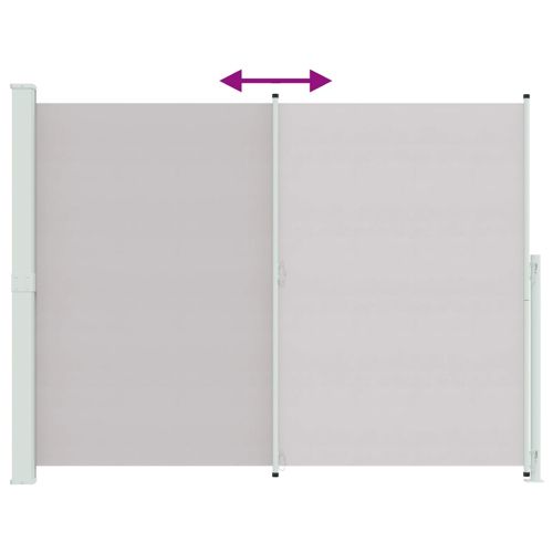 Прибираща се дворна странична тента, 220x300 см, сива