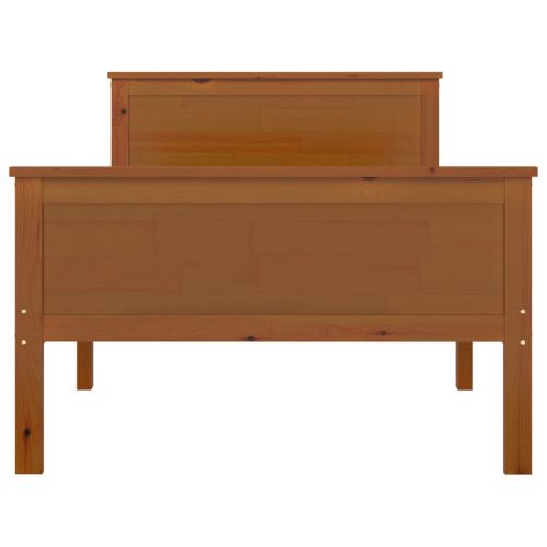 Рамка за легло, меденокафява, бор масив, 90x200 см