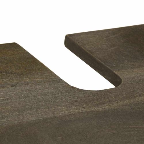 Комплект мебели за баня 4 части черен масивна мангова дървесина