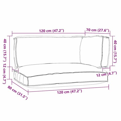 Комплект възглавници за палет 3 pcs Зелен Листен Шаблон