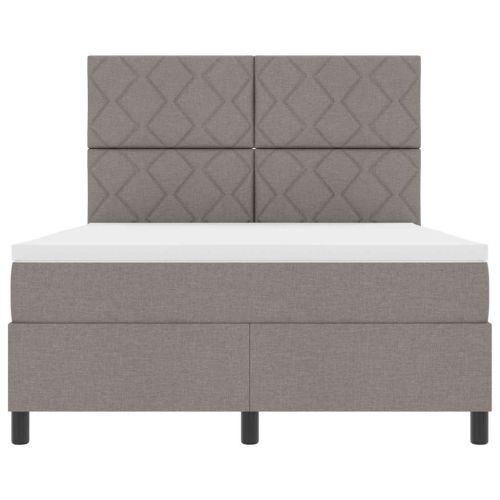 Легло с пружинирана основа с матрак Таупе 160 x 200 cm текстил