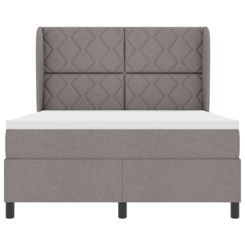 Легло с пружинирана основа с матрак Таупе 160 x 200 cm текстил